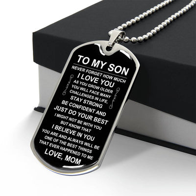 Load image into Gallery viewer, Personalized Necklace for Son from Mom, Mother to Son Dog Tag Necklace
