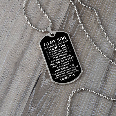 Load image into Gallery viewer, Personalized Necklace for Son from Dad, Father to Son Dog Tag Necklace
