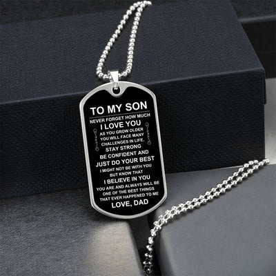 Load image into Gallery viewer, Personalized Necklace for Son from Dad, Father to Son Dog Tag Necklace
