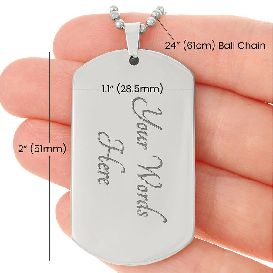 Personalized Necklace for Son from Mom, Mother to Son Dog Tag Necklace