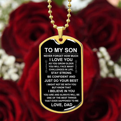 Load image into Gallery viewer, Personalized Necklace for Son from Dad, Father to Son Dog Tag Necklace
