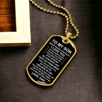Load image into Gallery viewer, Personalized Necklace for Son from Dad, Father to Son Dog Tag Necklace

