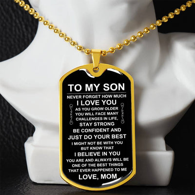 Load image into Gallery viewer, Personalized Necklace for Son from Mom, Mother to Son Dog Tag Necklace
