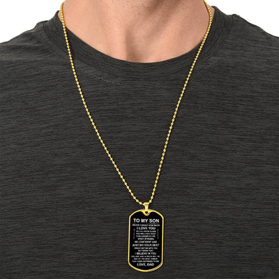 Load image into Gallery viewer, Personalized Necklace for Son from Dad, Father to Son Dog Tag Necklace
