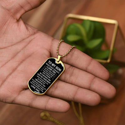 Load image into Gallery viewer, Personalized Necklace for Son from Dad, Father to Son Dog Tag Necklace
