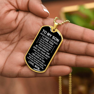 Load image into Gallery viewer, Personalized Necklace for Son from Mom, Mother to Son Dog Tag Necklace
