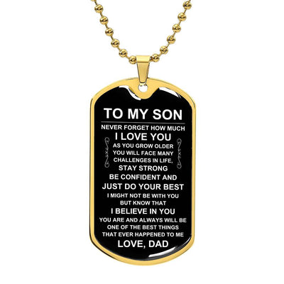 Load image into Gallery viewer, Personalized Necklace for Son from Dad, Father to Son Dog Tag Necklace

