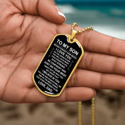 Load image into Gallery viewer, Personalized Necklace for Son from Dad, Father to Son Dog Tag Necklace
