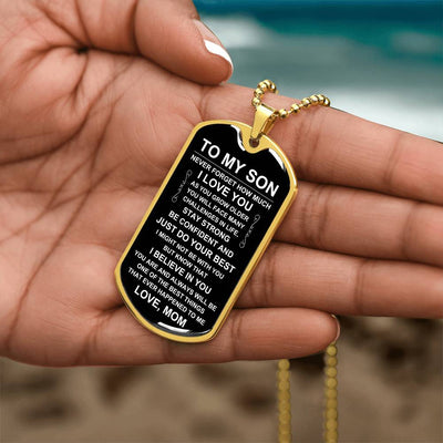 Load image into Gallery viewer, Personalized Necklace for Son from Mom, Mother to Son Dog Tag Necklace
