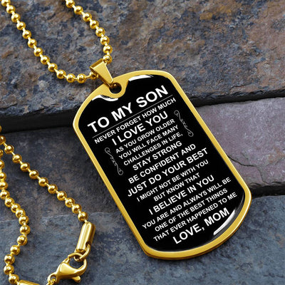 Load image into Gallery viewer, Personalized Necklace for Son from Mom, Mother to Son Dog Tag Necklace
