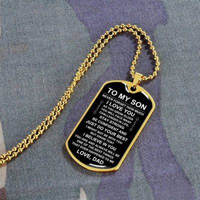Load image into Gallery viewer, Personalized Necklace for Son from Dad, Father to Son Dog Tag Necklace
