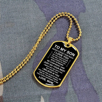 Load image into Gallery viewer, Personalized Necklace for Son from Mom, Mother to Son Dog Tag Necklace
