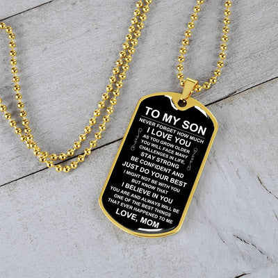 Load image into Gallery viewer, Personalized Necklace for Son from Mom, Mother to Son Dog Tag Necklace
