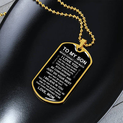 Load image into Gallery viewer, Personalized Necklace for Son from Mom, Mother to Son Dog Tag Necklace
