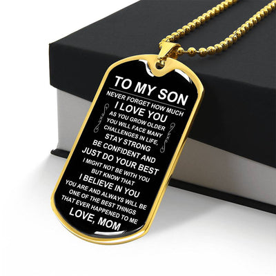 Load image into Gallery viewer, Personalized Necklace for Son from Mom, Mother to Son Dog Tag Necklace
