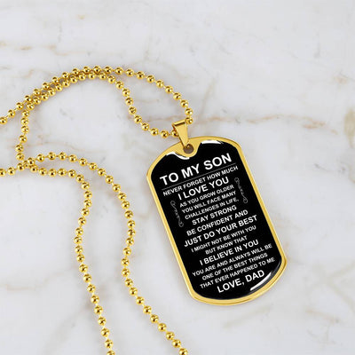Load image into Gallery viewer, Personalized Necklace for Son from Dad, Father to Son Dog Tag Necklace
