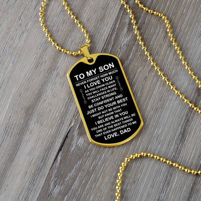 Load image into Gallery viewer, Personalized Necklace for Son from Dad, Father to Son Dog Tag Necklace
