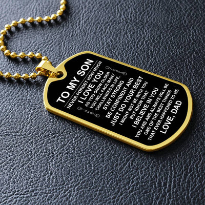 Load image into Gallery viewer, Personalized Necklace for Son from Dad, Father to Son Dog Tag Necklace
