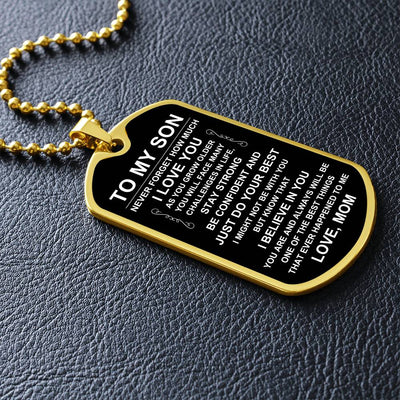 Load image into Gallery viewer, Personalized Necklace for Son from Mom, Mother to Son Dog Tag Necklace
