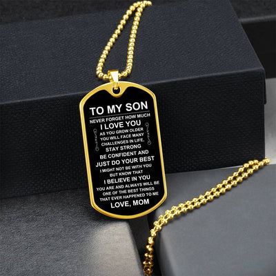 Load image into Gallery viewer, Personalized Necklace for Son from Mom, Mother to Son Dog Tag Necklace
