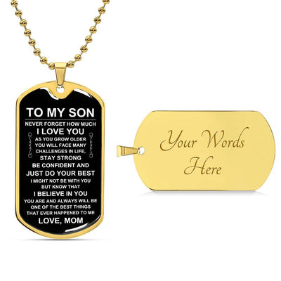Load image into Gallery viewer, Personalized Necklace for Son from Mom, Mother to Son Dog Tag Necklace

