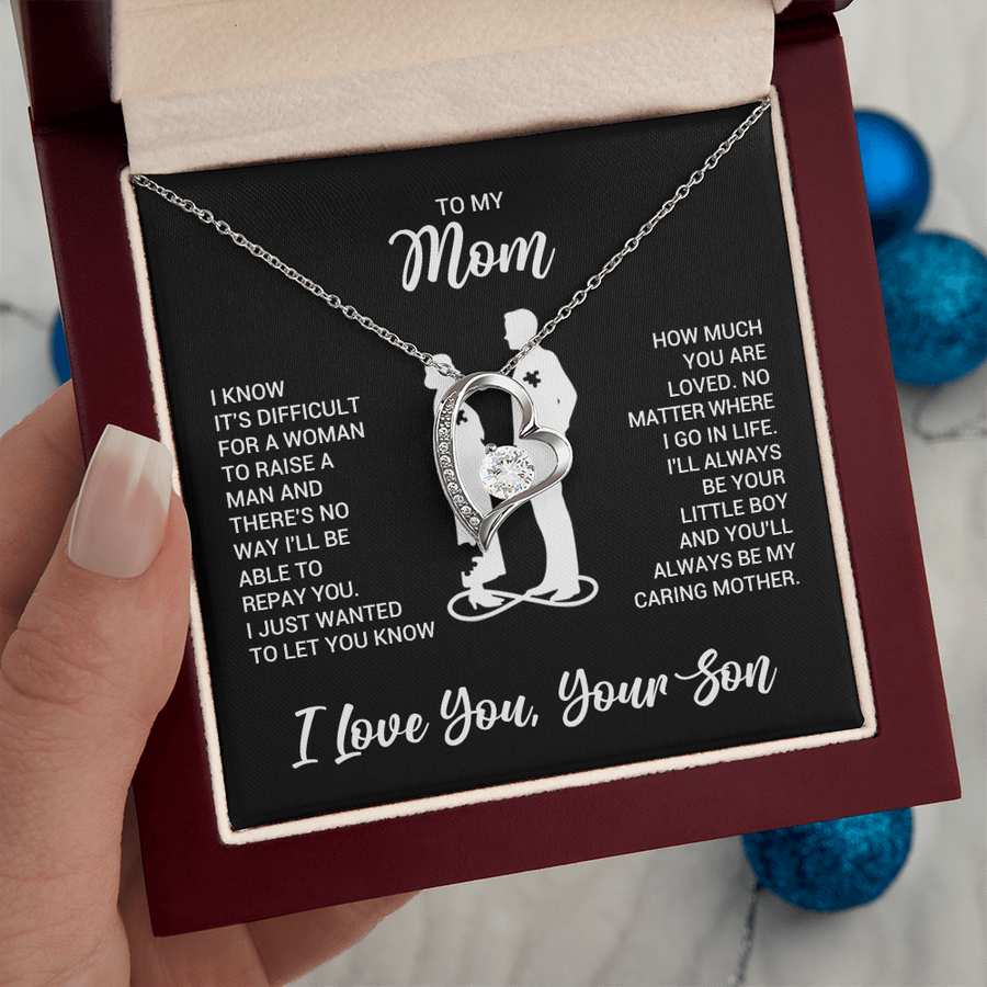 To My Mom Necklace from Son, Necklace for Mother from Son Jewelry Gifts for Mother's Day, Christmas