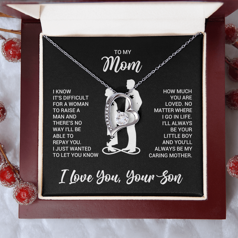 To My Mom Necklace from Son, Necklace for Mother from Son Jewelry Gifts for Mother's Day, Christmas