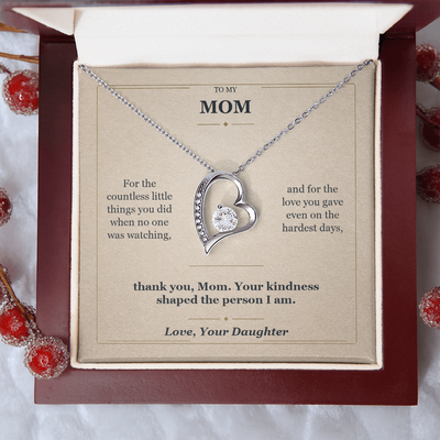 Load image into Gallery viewer, To My Mom Forever Love Necklace from Daughter | Thank You for Everything
