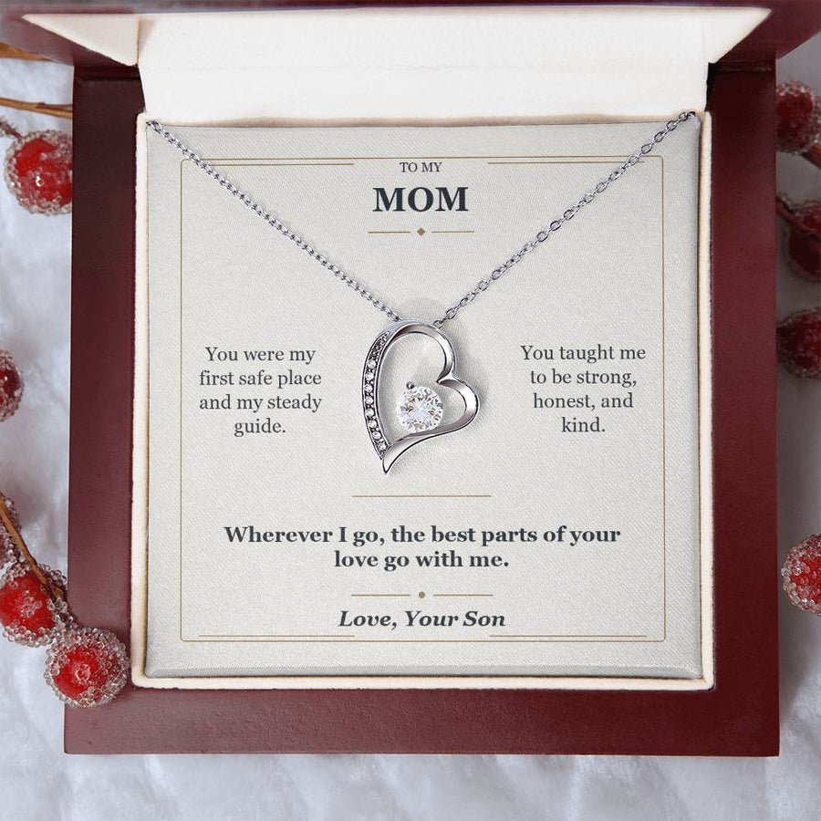 To My Mom Forever Love Necklace from Son | My First Safe Place Gift