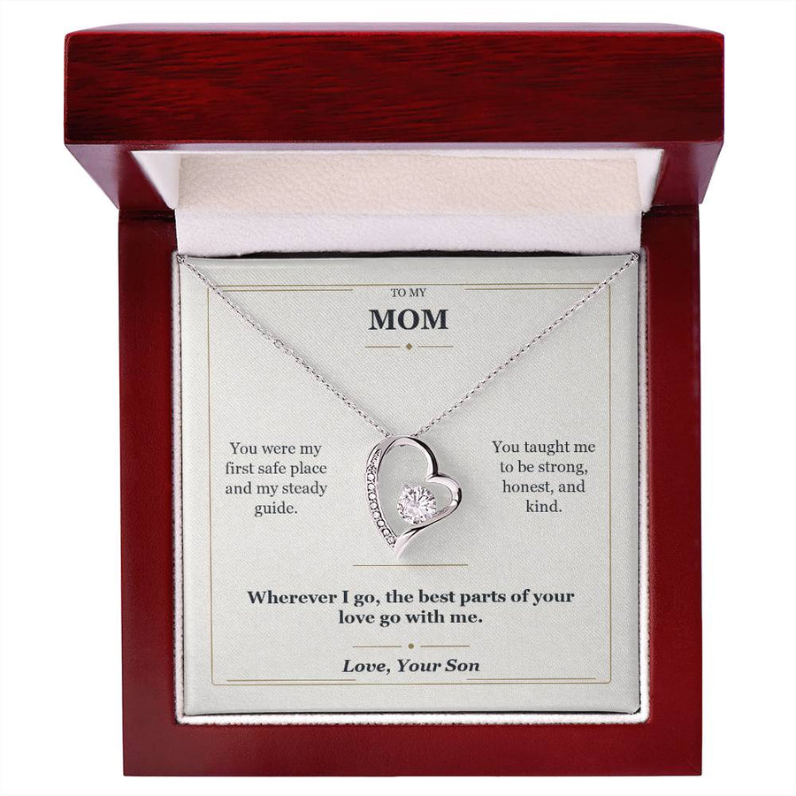 To My Mom Forever Love Necklace from Son | My First Safe Place Gift