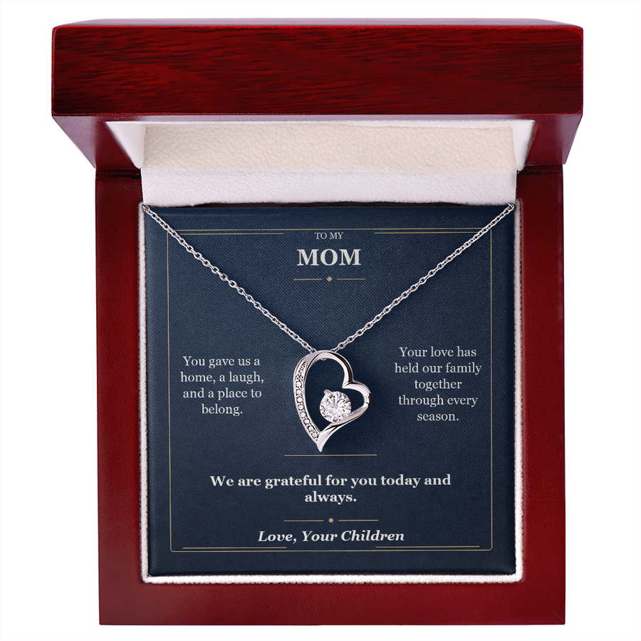 To My Mom Forever Love Necklace from Children | Grateful for You Gift
