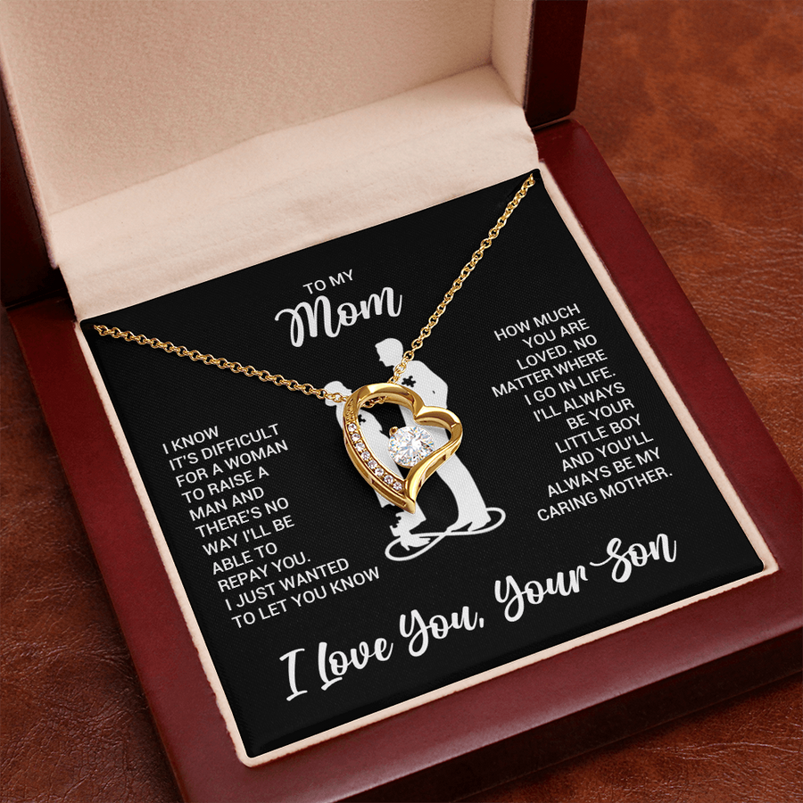 To My Mom Necklace from Son, Necklace for Mother from Son Jewelry Gifts for Mother's Day, Christmas