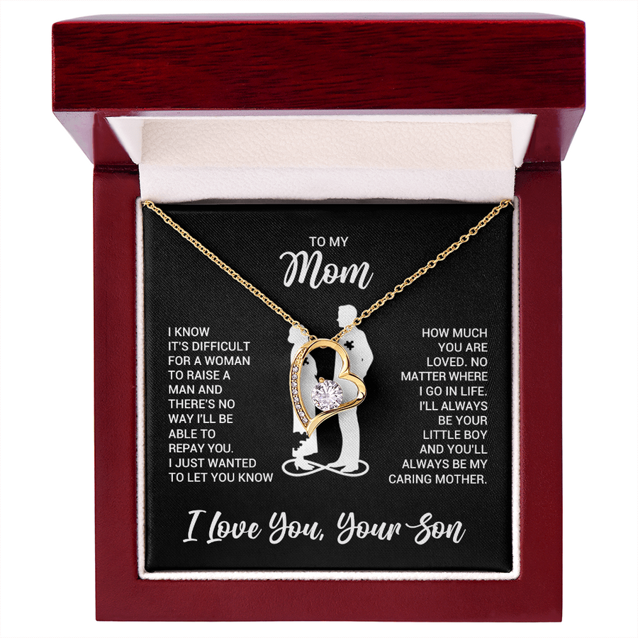 To My Mom Necklace from Son, Necklace for Mother from Son Jewelry Gifts for Mother's Day, Christmas