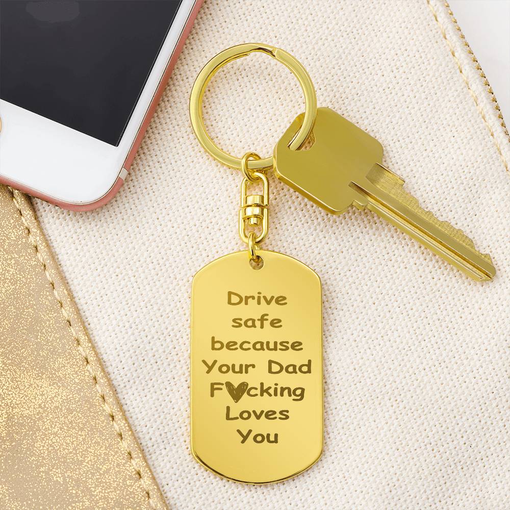 Drive Safe Keychain For Grandpa Custom Leather Keyring With Text Gifts