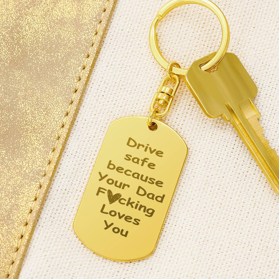 All Love Here Drive Safe Keychain for Son / Daughter, Birthday Gifts for Son / Daughter from Dad