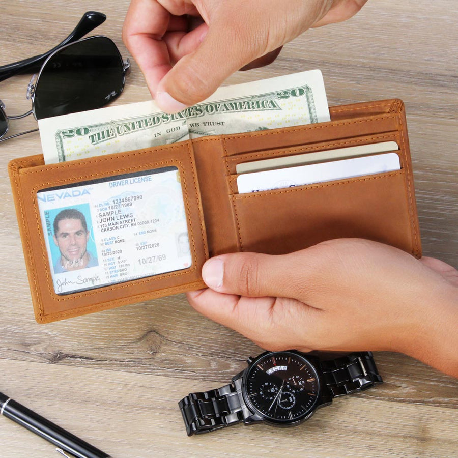 You Are the Sunshine Leather Wallet for Son from Mom, Birthday Gift for 30-Year-Old Son