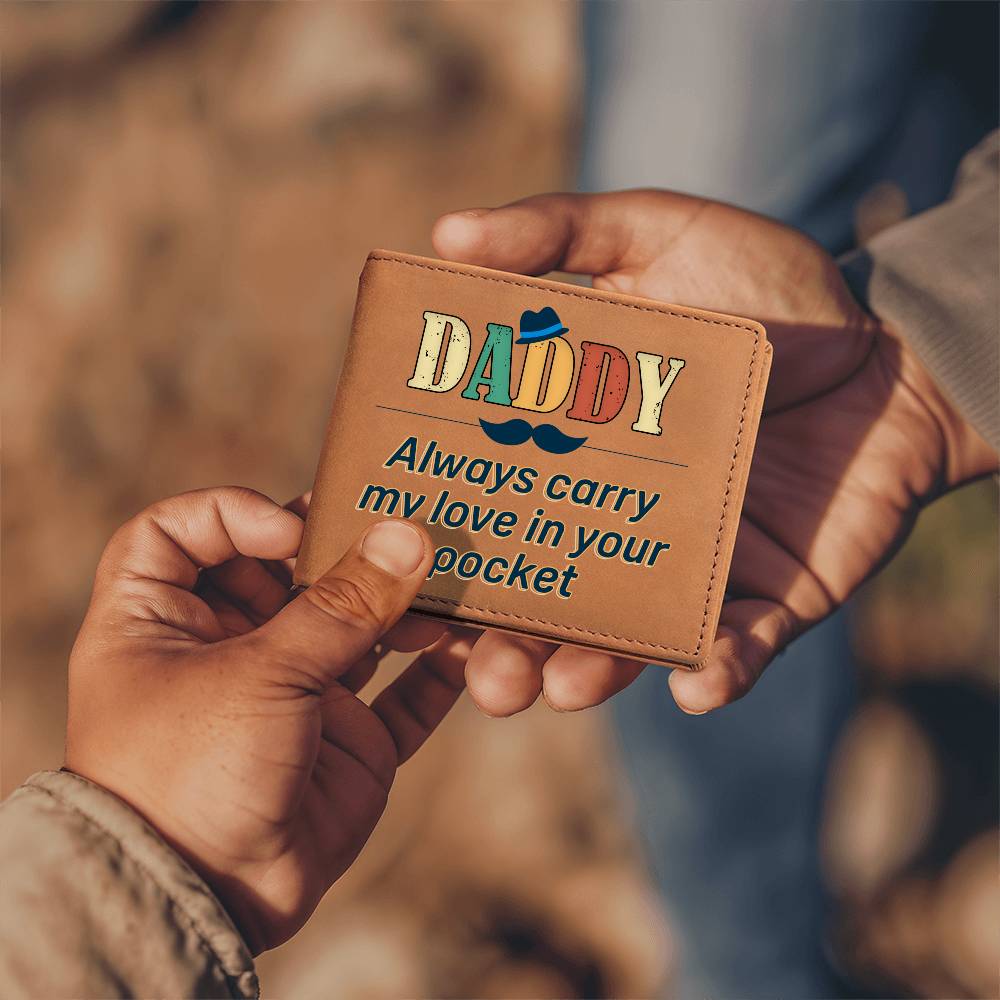 Daddy Always Carry My Love Leather Wallet