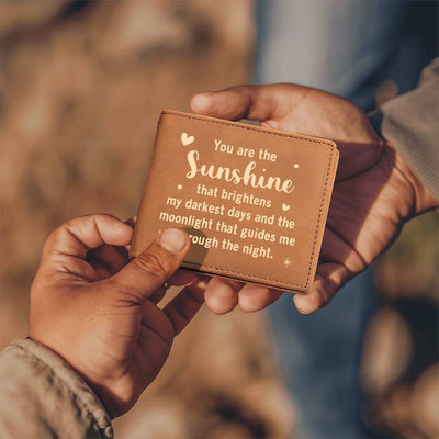 Load image into Gallery viewer, You Are the Sunshine Leather Wallet for Son from Mom, Birthday Gift for 30-Year-Old Son
