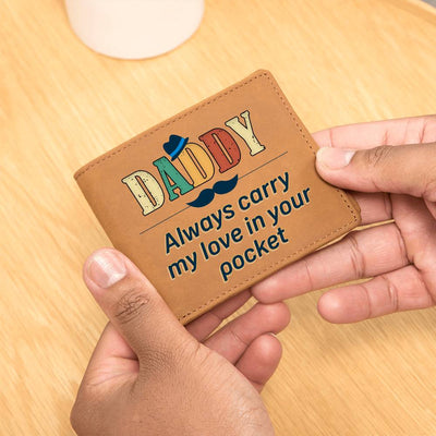 Load image into Gallery viewer, Daddy Always Carry My Love Leather Wallet
