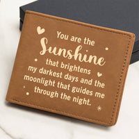 Load image into Gallery viewer, You Are the Sunshine Leather Wallet for Son from Mom, Birthday Gift for 30-Year-Old Son
