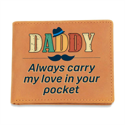 Load image into Gallery viewer, Daddy Always Carry My Love Leather Wallet
