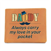 Load image into Gallery viewer, Daddy Always Carry My Love Leather Wallet
