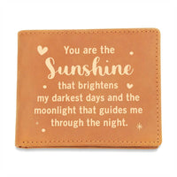 Load image into Gallery viewer, You Are the Sunshine Leather Wallet for Son from Mom, Birthday Gift for 30-Year-Old Son
