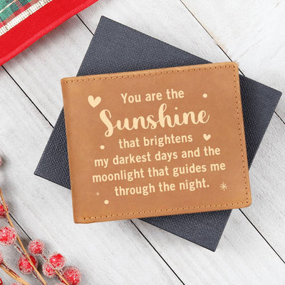 Load image into Gallery viewer, You Are the Sunshine Leather Wallet for Son from Mom, Birthday Gift for 30-Year-Old Son
