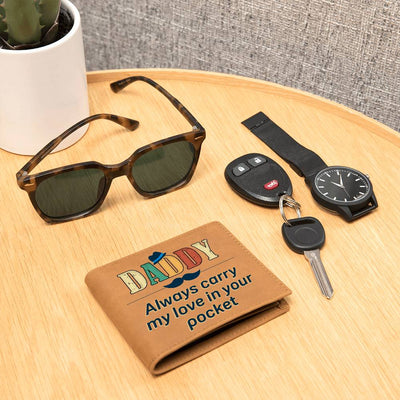 Load image into Gallery viewer, Daddy Always Carry My Love Leather Wallet
