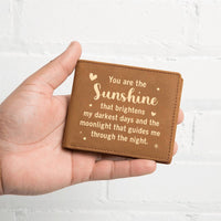 Load image into Gallery viewer, You Are the Sunshine Leather Wallet for Son from Mom, Birthday Gift for 30-Year-Old Son
