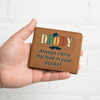 Load image into Gallery viewer, Daddy Always Carry My Love Leather Wallet
