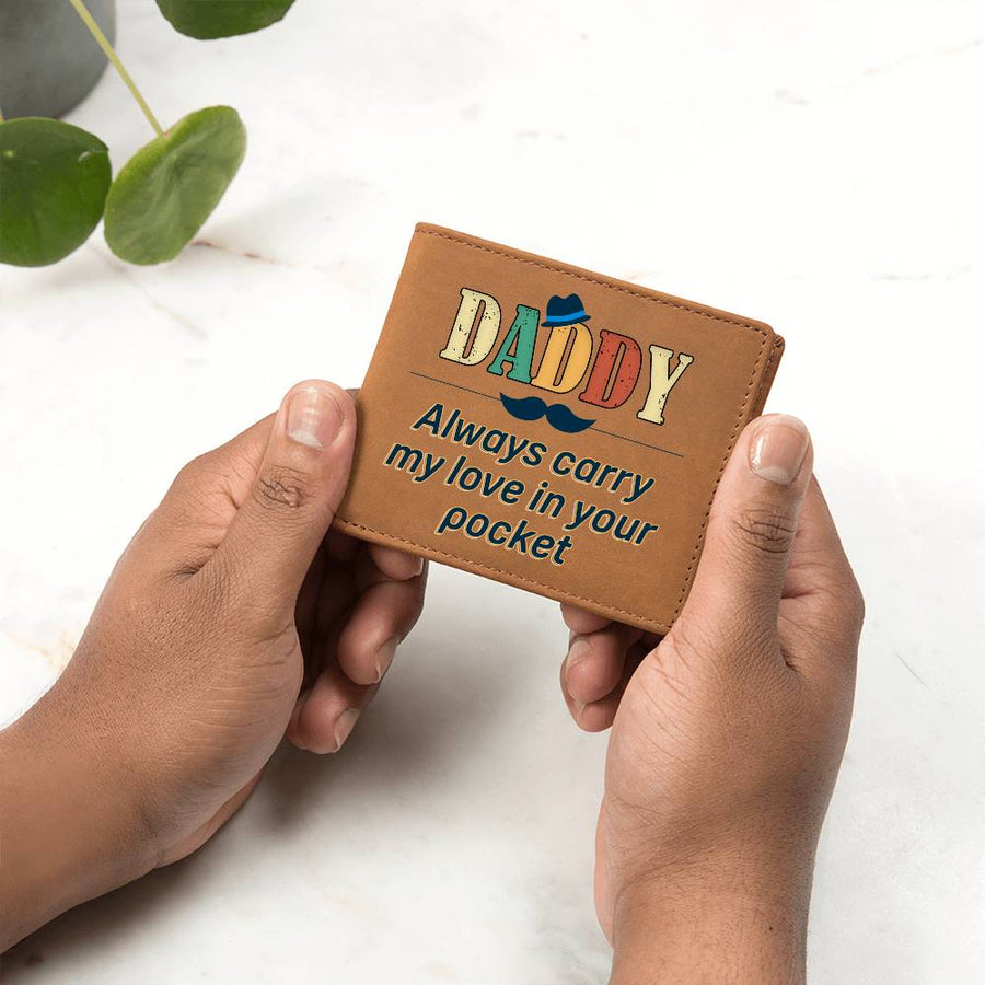 Daddy Always Carry My Love Leather Wallet