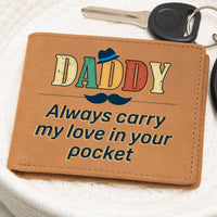 Load image into Gallery viewer, Daddy Always Carry My Love Leather Wallet
