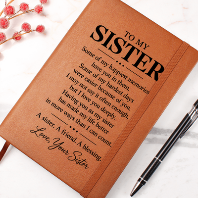 Load image into Gallery viewer, To My Sister Journal from Sister - A Sister, a Friend, a Blessing | Leather Gift
